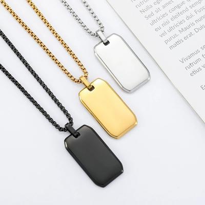 Spiegel Schräg Militäranhänger Hundemarke Identifikationsanhänger Herren Accessoire Halskette