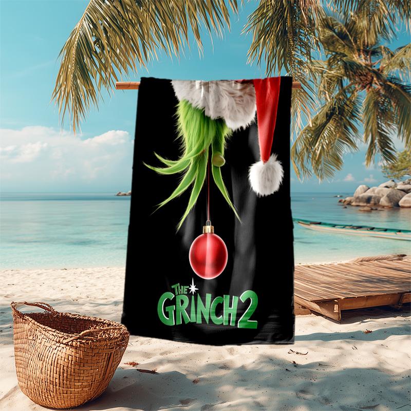 Christmas Gift Oscar Comedy Movie How the Grinch Stole Christmas soft beach towel outdoor camping vacation swinging beach scarf decorative blanket B19
