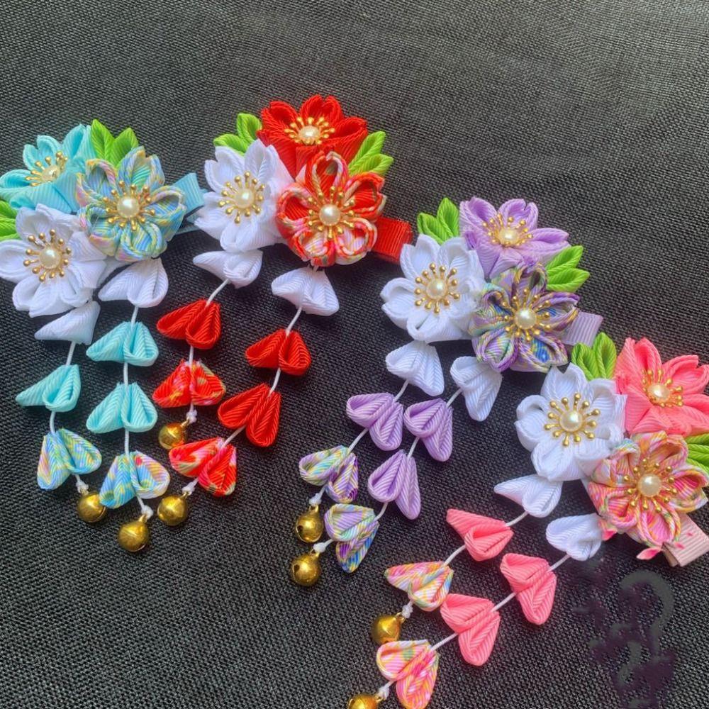 Hanfu Accessories Japanese Kimono Headwear Ancient Style Tassel Flower Hairpin  Hair Accessories