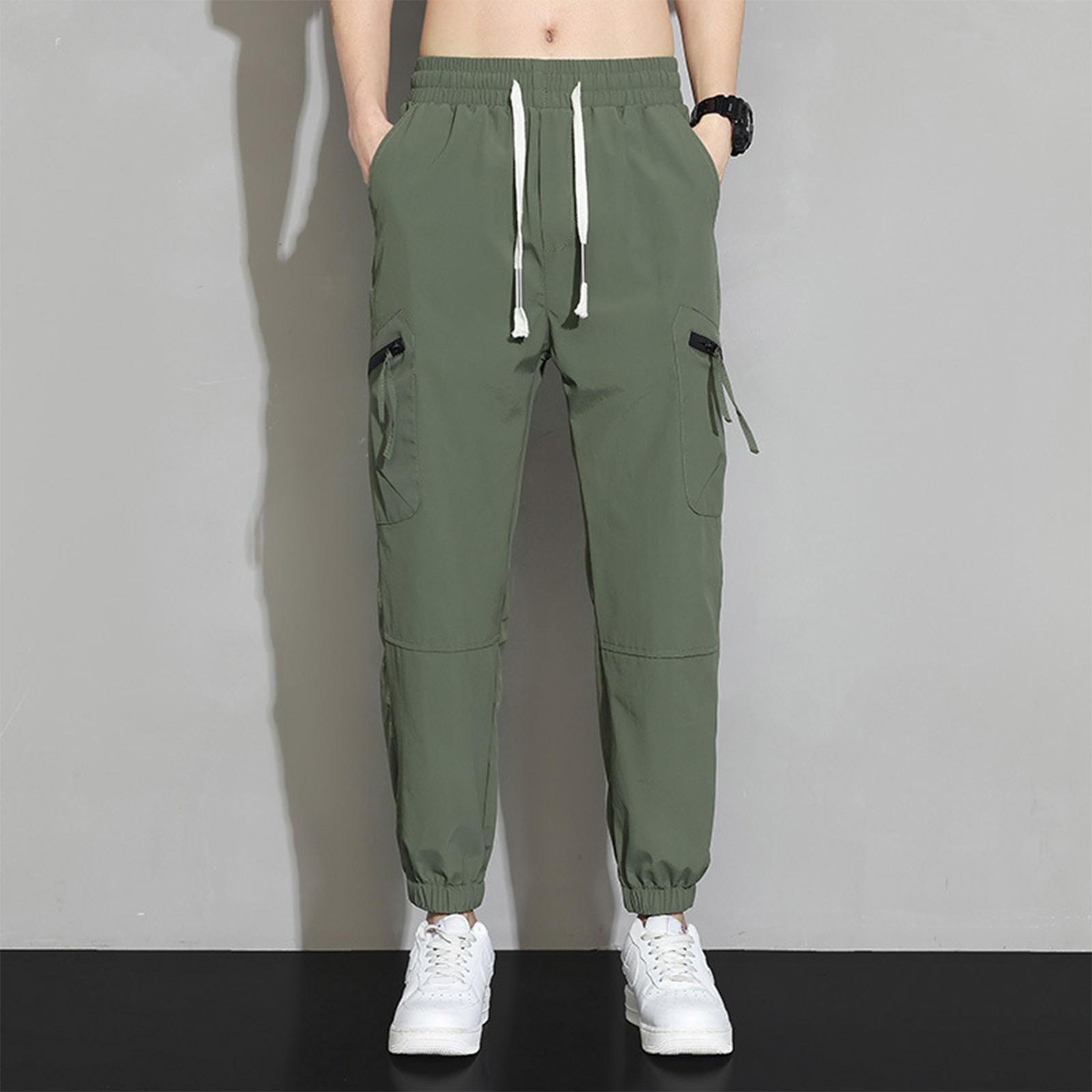 

Осенне-зимние мужские однотонные свободные брюки со шнурком, повседневные спортивные брюки L