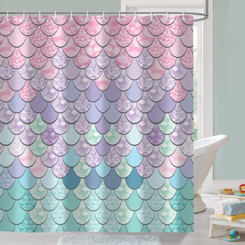 Nautical Mermaid Shower Curtain Ocean Sexy Women Fantasy Sea Mysterious Seascape Bathroom Curtain Polyester Fabric With Hooks