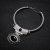 Retro Alloy Choker Necklace With Hollow Oval Pendant For Women Wear Summer