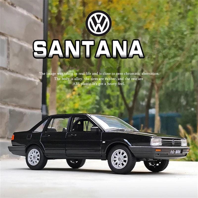 W24Welly 1:24 Volkswagen Santana Alloy Classic Old Car Model Diecasts Retao Metal Vehicles Car Model High Simulation Kids Toys Gift