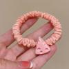 4Pcs Girl Hair Ropes Cartoon Decoration Macaron Color High Elasticity Hair Bands High Elasticity No Hair Damage Ponytail