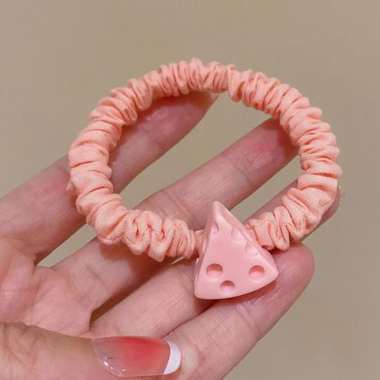 4Pcs Girl Hair Ropes Cartoon Decoration Macaron Color High Elasticity Hair Bands High Elasticity No Hair Damage Ponytail