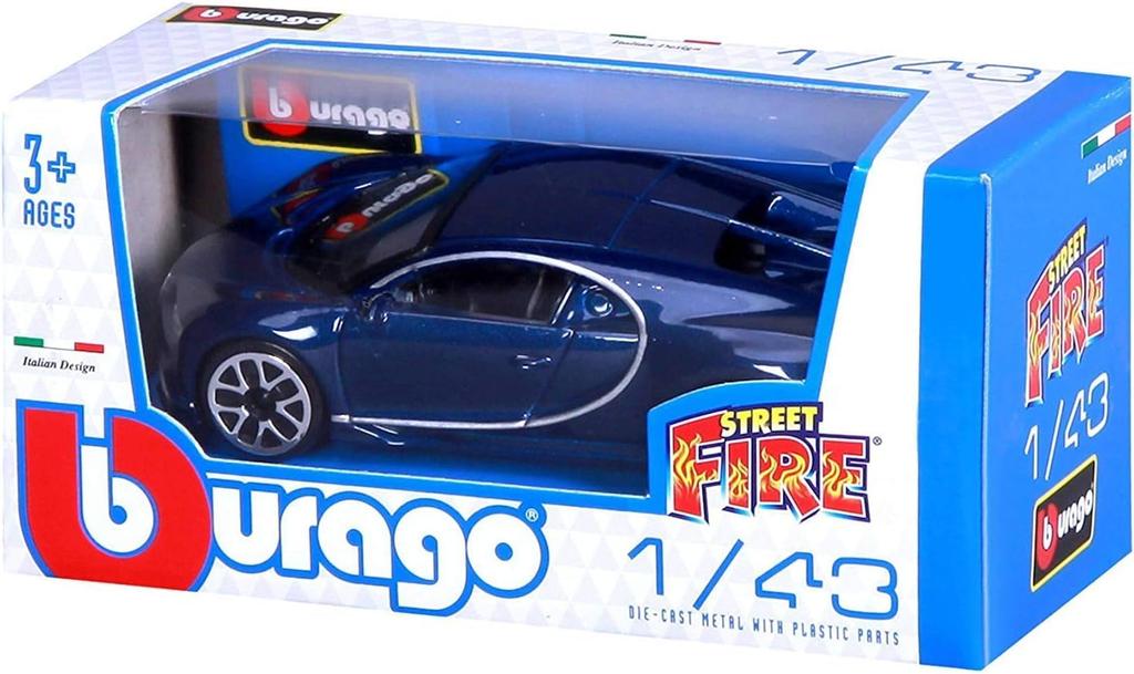 Bburago Bugatti Chiron scale diecast model Bugatti Chiron Le Patron 2016 1/43 car, (Blue Two-Tone)