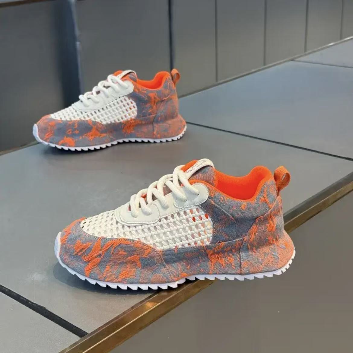 

Summer men s shoes high quality net bread sole shoes platform casual sports shoes 44