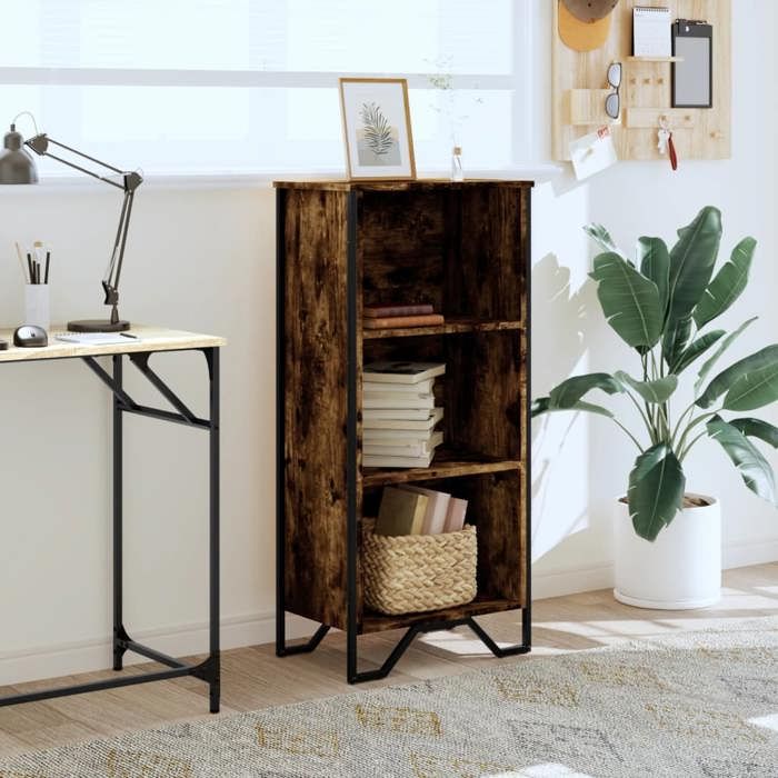 VidaXL Bookcase Smoked Oak 50x31x106 Cm Engineered Wood, Shelf, Bookshelf, Storage Shelf, Cabinet of 848606