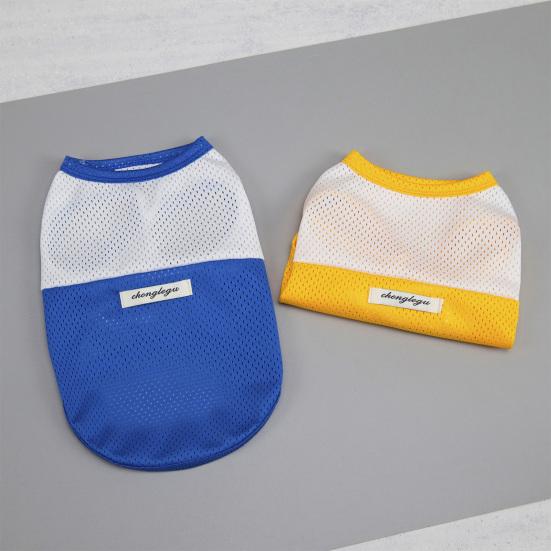 Pet Vest Breathable Mesh Sleeveless Dog Clothing Loose Fit No Restriction Dog Apparel for Running Jumping Summer Cooling