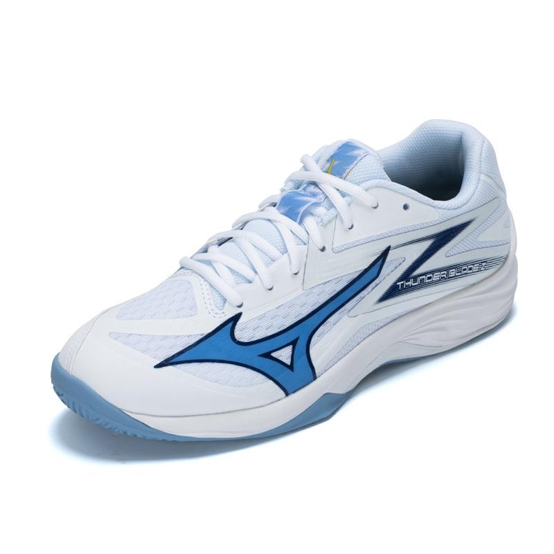 Mizuno THUNDER BLADE Z Abrasion Resistant Low top Training Shoes Unisex White Blue V1GA237097