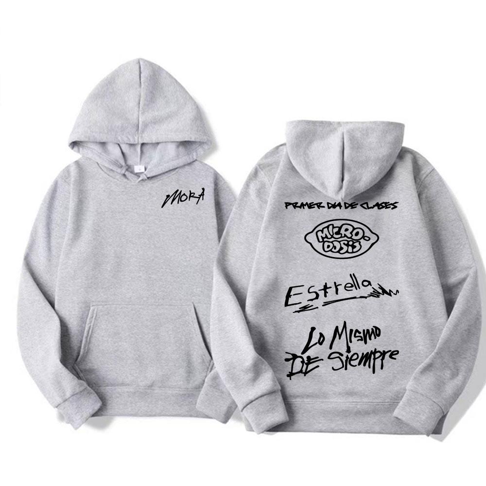 Rapper Mora Lo Mismo De Siempre Album Hoodies Men Women Autumn Winter Cotton Sweatshirt Harajuku Vintage Gothic Hoodie Pullovers