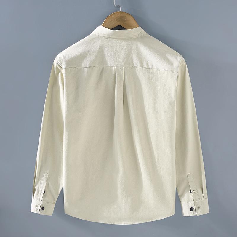 Langärmelige Baumwoll-Freizeit-Locker-Herrenhemdjacke