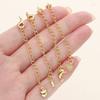 5/10pcs/Pack 14/18K Gold Color Plated Brass Various Extension Chain With Lobster Clasps for DIY Necklace Jewelry Making Findings