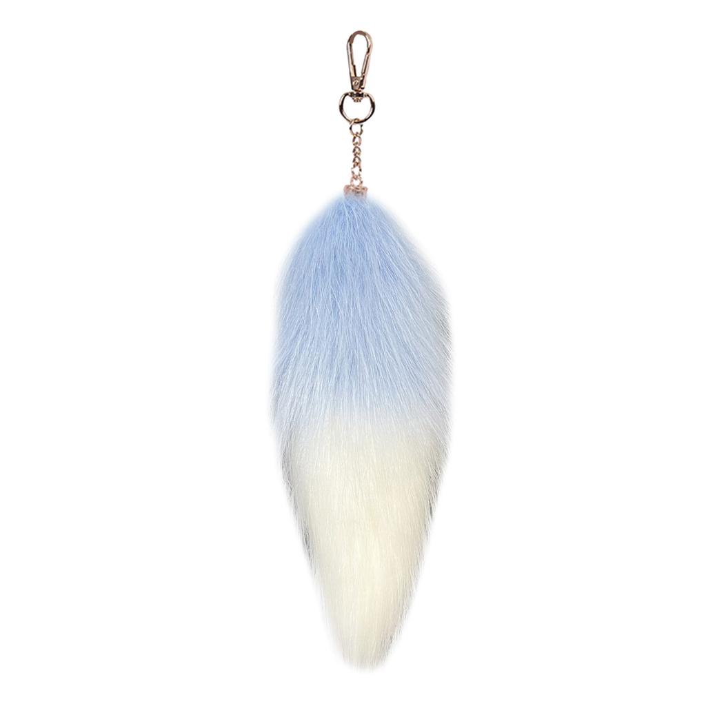 Llavero de Cola de Zorro Falsa Adorno Colgante de Felpa Suave Accesorio Regalo para Bolsos y Llaves Decoración Esponjosa 20 cm de Longitud