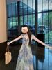 Seaside Resort Style Flutter Sleeve Camisole Dress - Women's Summer 2026 Waist-Cinched Irregular Fairy Dress