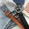 PU Leather Women Belt BF Style Waistband Simple Men Belt  Female