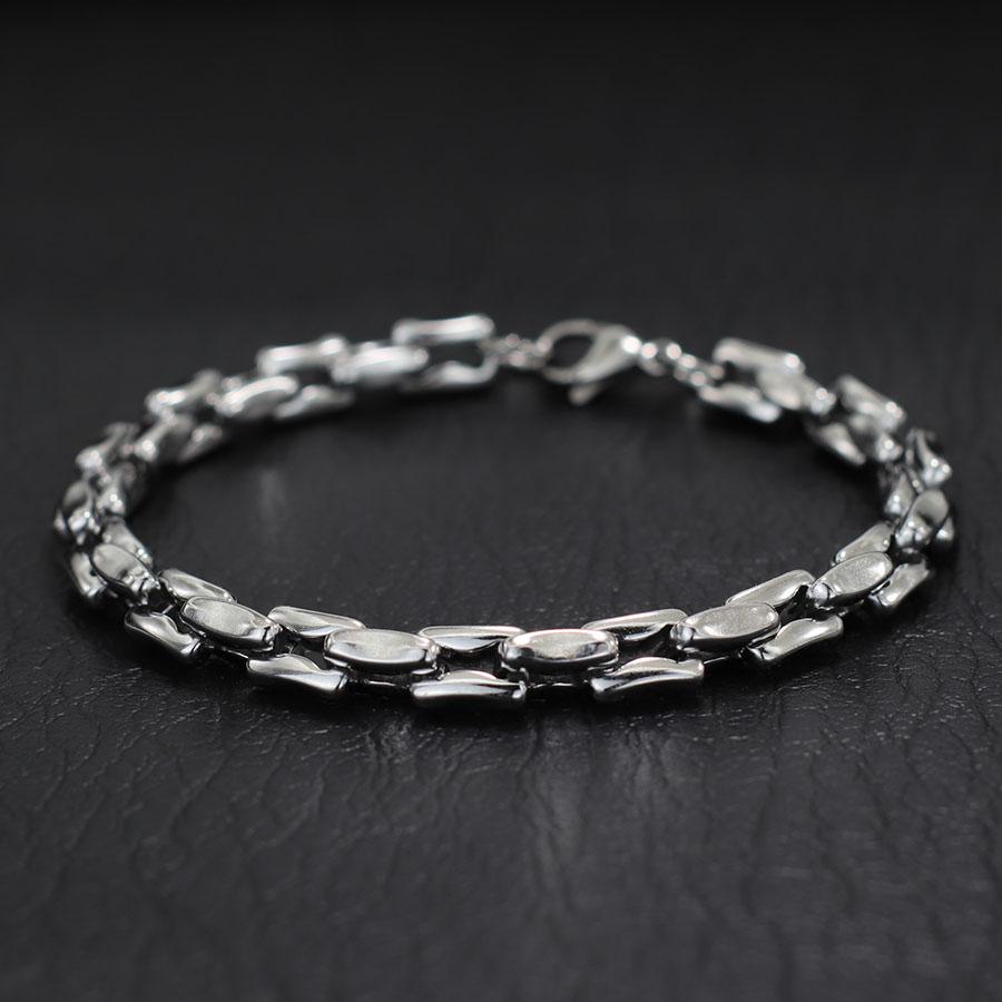 New Hiphop Stainless Steel Chain Bracelet For Men Silver Color Punk Link Braclet Bangle Gifts For Boyfriend Accessoires Homme