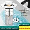 Stainless Steel Pop-up Sink Stopper & Anti-odor Drain Filter