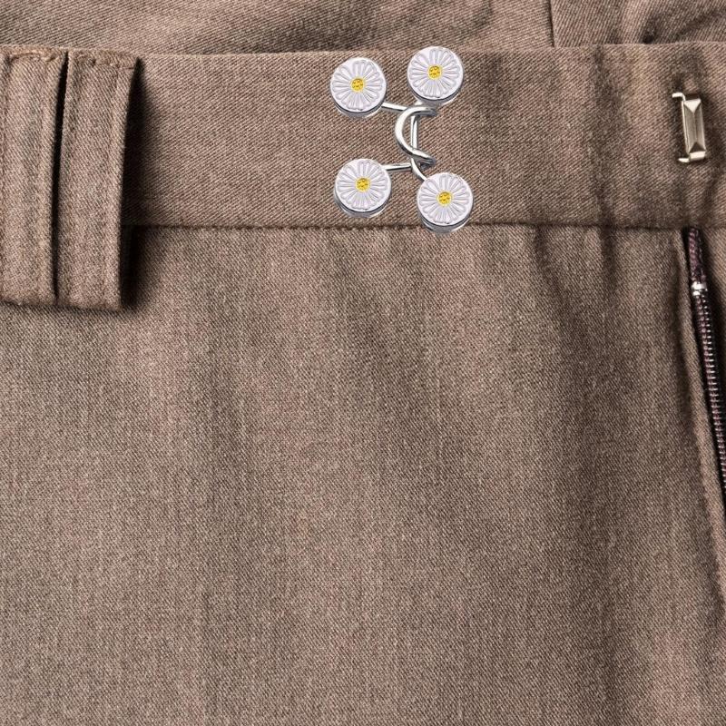 Metal Button Pins Jeans Waist Tightener Adjustable Trouser Button Pin Waist Buckle Detachable Jeans Button Pins