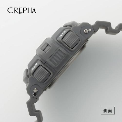 CREPHA Men's Digital Watch, Radio-Controlled, with Urethane Strap, Gray, TE-D189-GR