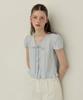 ADAUL Puff Button Ribbon Half Sleeve Blouse - Sora