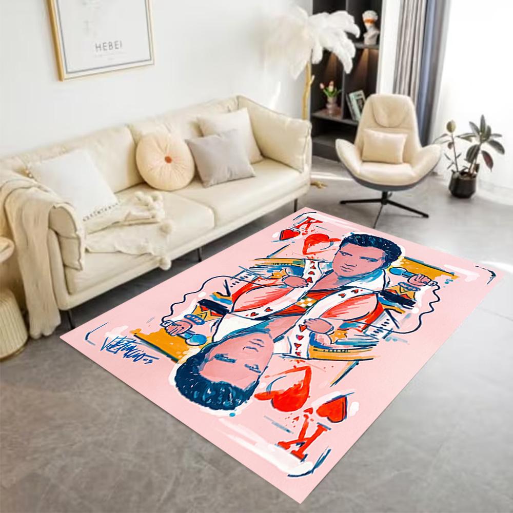 Elvis Presley's Iconic Smile Carpet Perfect for Bedrooms Decorate room Dormitory Playrooms Anti-slip Rug Office home decor Wedding Party Gift