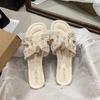 Beautiful flat-bottomed cool slippers for women to wear 2025 summer new fairy style with skirt half-drag beach sandals