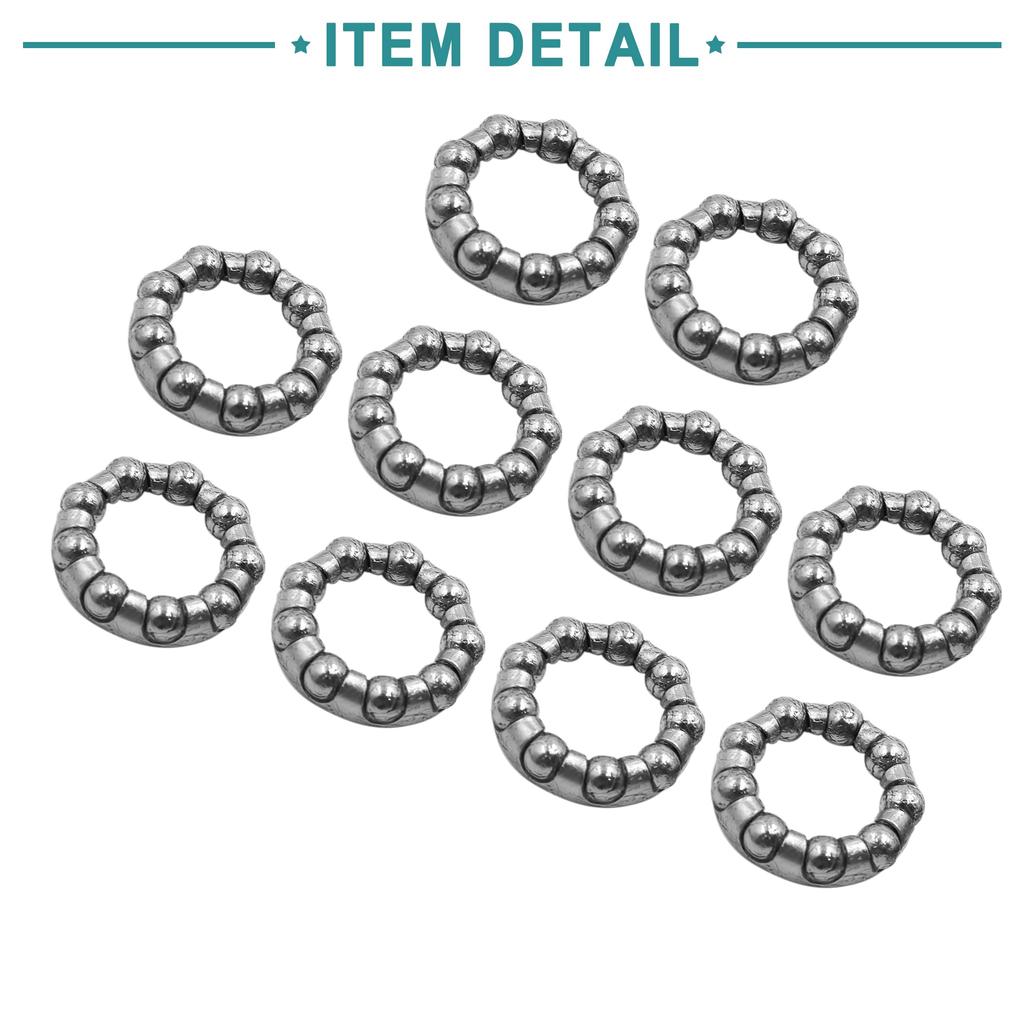 ACROPIX Bicycle Axle Wheel Ball Bearing Cage Retainer 18mm Inner Diameter 9 Universal Ball Silver Tone 10pcs
