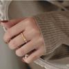 New Korean Japanese Fashion Rhinestone Shell 18K Gold-Plated Titanium Steel Ring