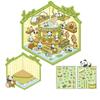 3D Scene Sticker Cartoon Scenery Sticker Miniature Simulated Cabin Scene Sticker for Scrapbooking Journal Planner Album