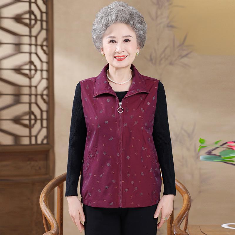 

Spring & Autumn Loose Sleeveless Vest for Middle-aged and Elderly Women 3XL червоний