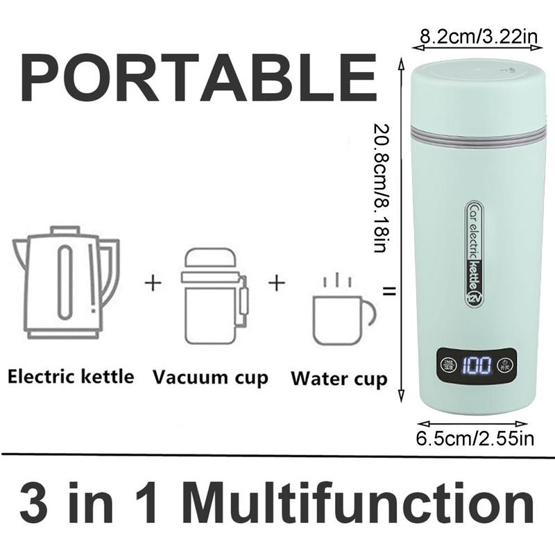 Coffee Mug 12V/24V Stainless Steel 450ML Car Heating Cup Electric Kettle Water Warmer Bottle With 4 Temperature Settings
