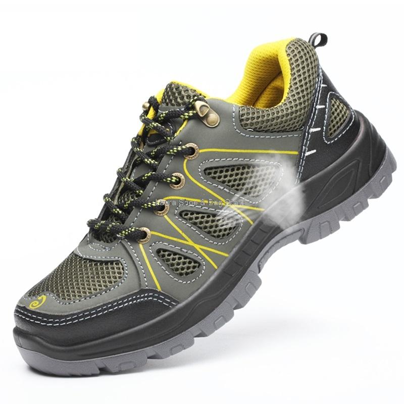Fashion Work Safety Shoes Men Boots Fashion Work Sneakers Male Shoes Adult Work Boots Steel Toe Shoes Indestructible Men Safety Boots