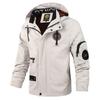 Mens Hooded Casual Jacket Lightweight Windproof Water Resistant Outerwear Solid Color Urban Style