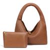 Fashion new small golden ball hand-woven women's bag texture trend niche single shoulder armpit bag large capacity hand bag