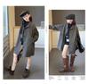Mädchen Midilanger Trenchcoat: 2025 Frühling/Herbst Koreanischer Stil für Kinder - Lockerer, lässiger Schnitt