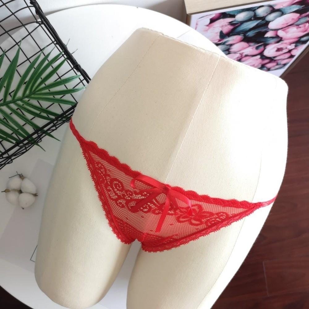 Sheer Lace Mesh Women Thong Floral T-Back Panties Thin Lace Flower Briefs Lady
