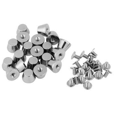 20 Sets 10mm x 7mm Flachkopf Nieten Studs Für Tasche Schuhe Kleidung Decorarion(Silber-)