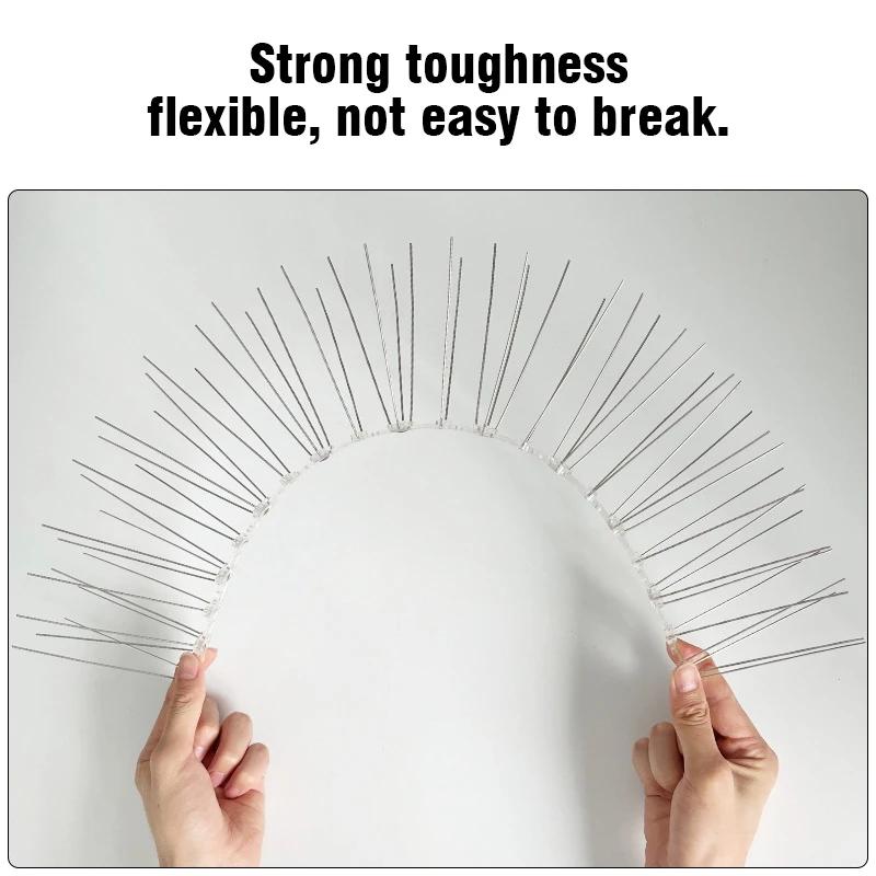 Pigeon Spikes Stainless Steel Repellent Stainless Steel Deterrent Trap Anti-Pigeon bird Squirrel Garden Fences Controls 1-10pcs