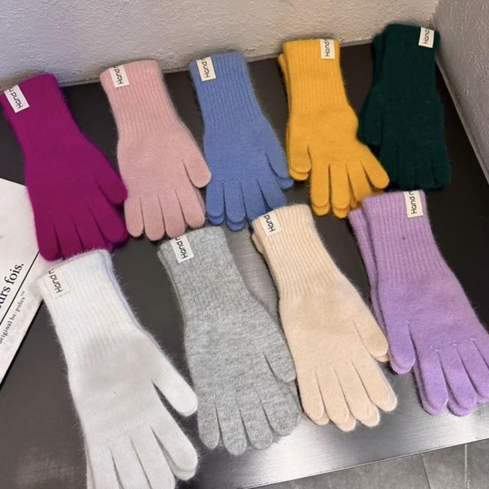 Elastické Pletené Rukavice na Dotykový Displej Cukrové Barvy Pletení Vlněné Rukavice Muži a Ženy