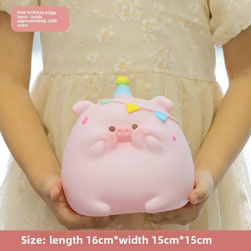 Cartoon Baby Pig Savings Jar with Rubberized Anti-drop Coating, Cute Pig Boi Piggy Bank, for Children's Festival