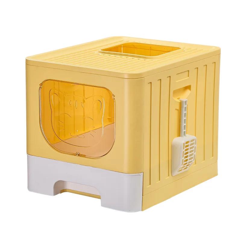 The drawer type cat litter box is fully enclosed and anti-splash cat toilet is opened and the kitten is deodorized.