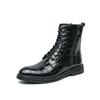 Fashion Men Boots Leather Fashion Autumn Winter Party Dress Shoes Zip Thick Sole Comfortable Black/Brown Motorcycle Ankle Flats