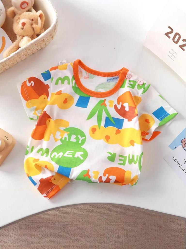 Children's Pure Cotton Short-Sleeved T-Shirt: Summer Style for Girls & Boys