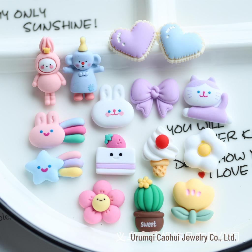Cartoon Resin Jewelry: Ice Cream & Butterfly Hair Accessories DIY Materials