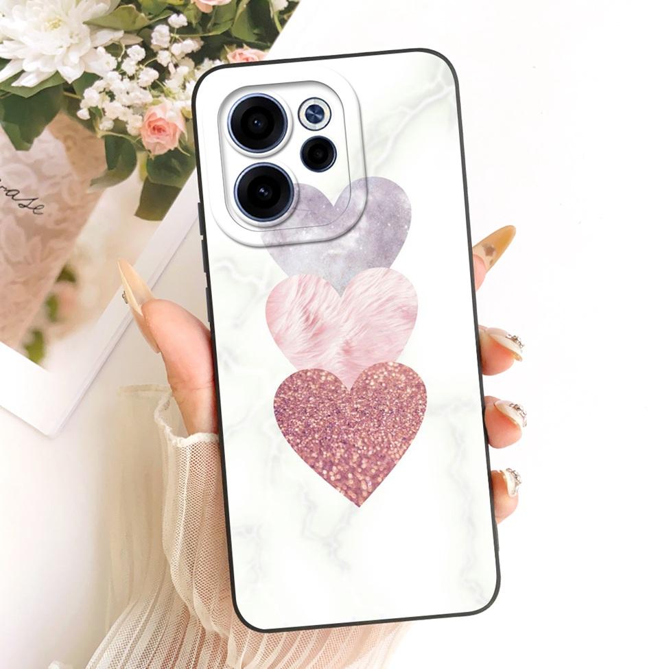 For Oppo CPH2801 Phone Case For Oppo Reno 15F Casing Silicone Luxury Fashion Flowers Kawaii Cute Painted Cover For Oppo Reno15 F