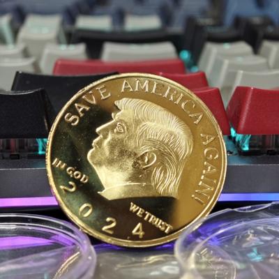 America President Donald Trump Commemorative Coins Gift Medallions USA Style Coin Collection USA 58th President Badge Home Decor