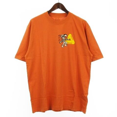 Palace 23Fw Derek Garage T-Shirt Melted Sugar Cut And Sew Short Sleeve Orange Xl Unisex T-Shirt