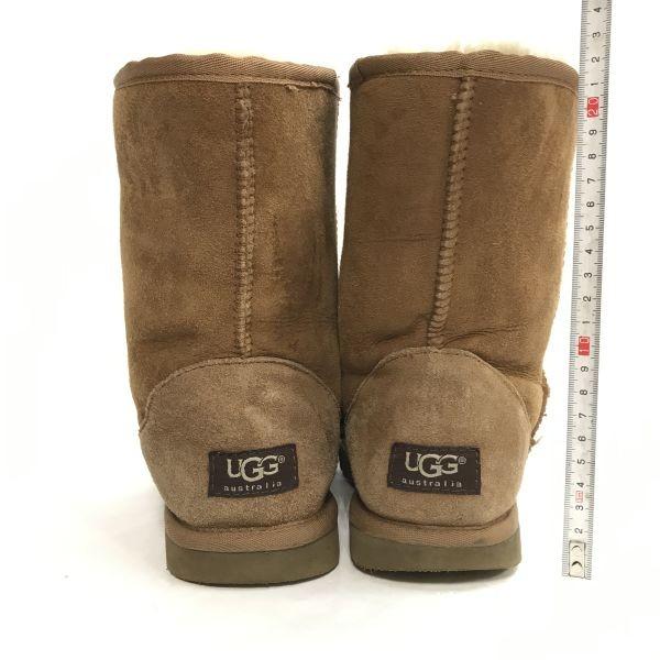 UGG sheepskin leather warm boots 24 USA7 brown(USED)