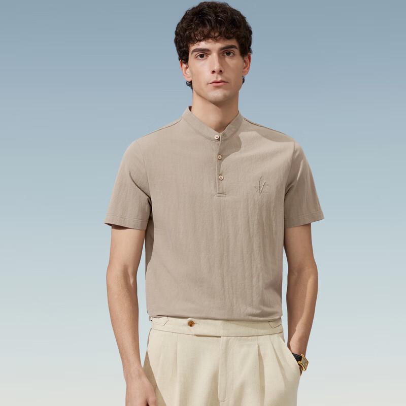 Judger Men s New Chinese Style Stand-Up Collar Polo Shirt L